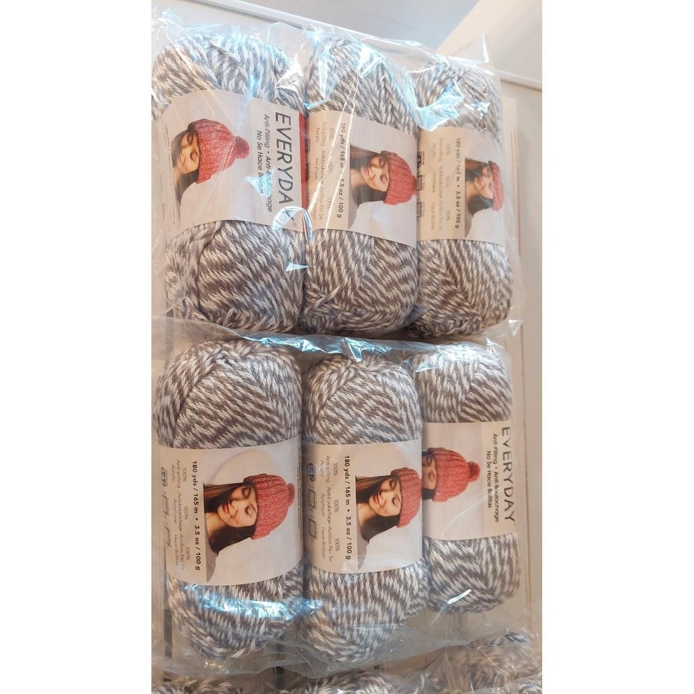 6pc Premier Everyday GrayMarl Yarn - 3.5 oz 100 % Anti-pilling Acrylic